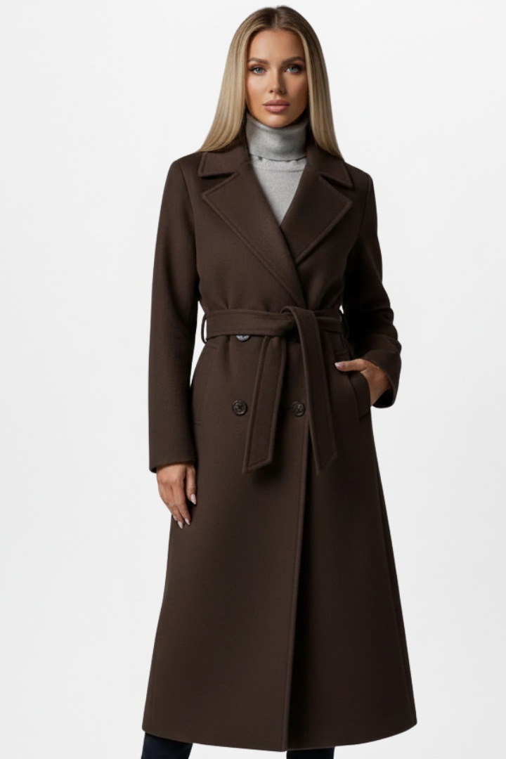 Casaco longo feminino - Marrom Chocolate