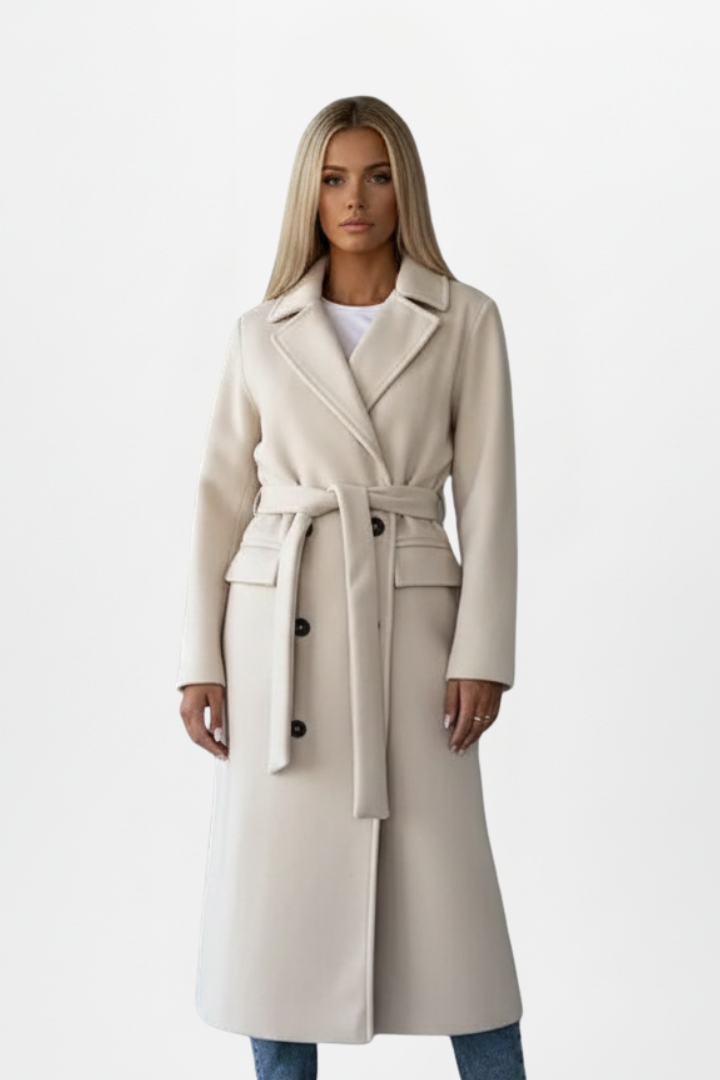 Amelia | Women's Double-Breasted Coat | Belted - Vellmont & Co.