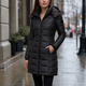 Belvaine | Women's Mid-Length Puffer Jacket | Detachable Hood