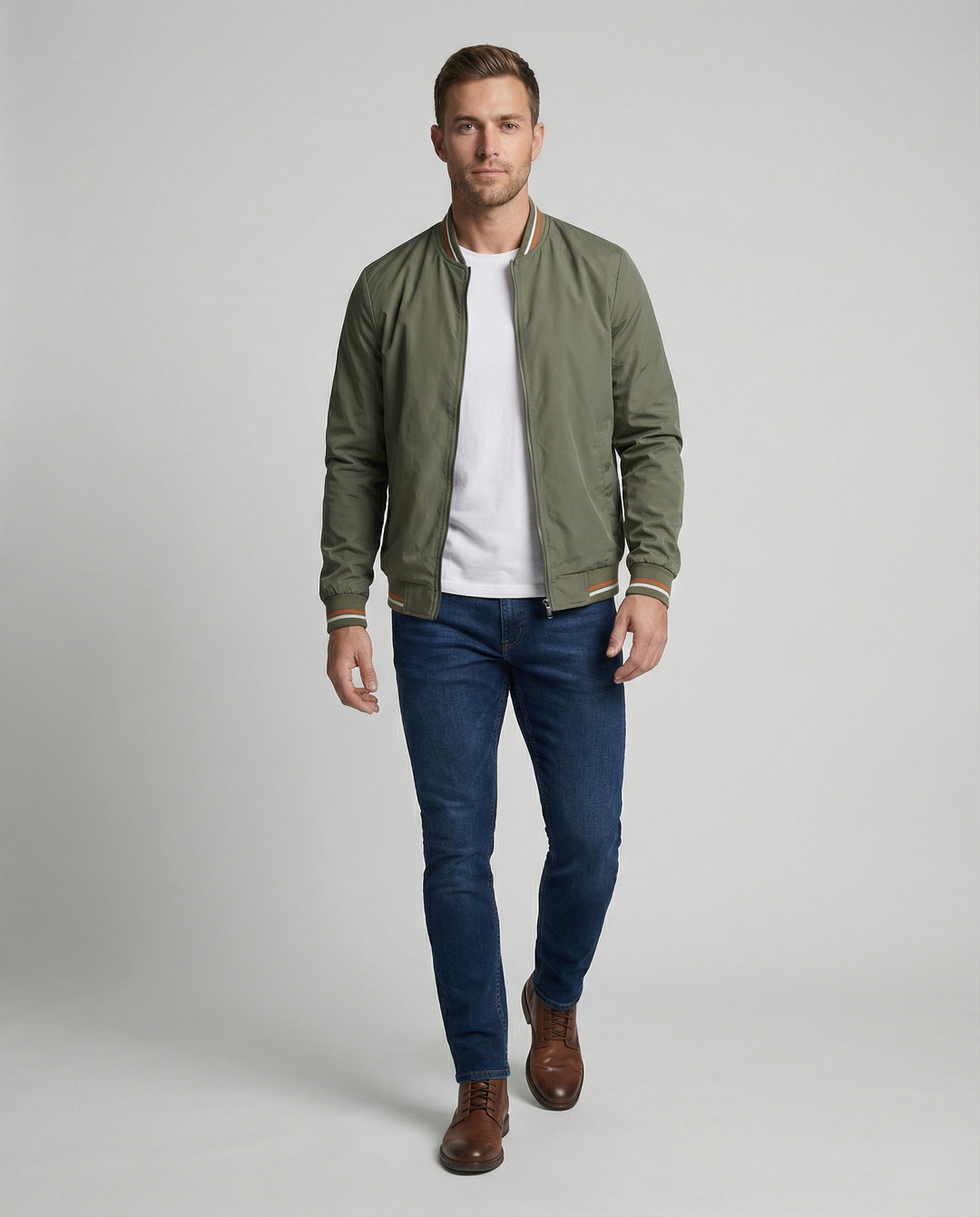 Bradley | Men's Bomber Jacket | Ribbed Collar - Vellmont & Co.