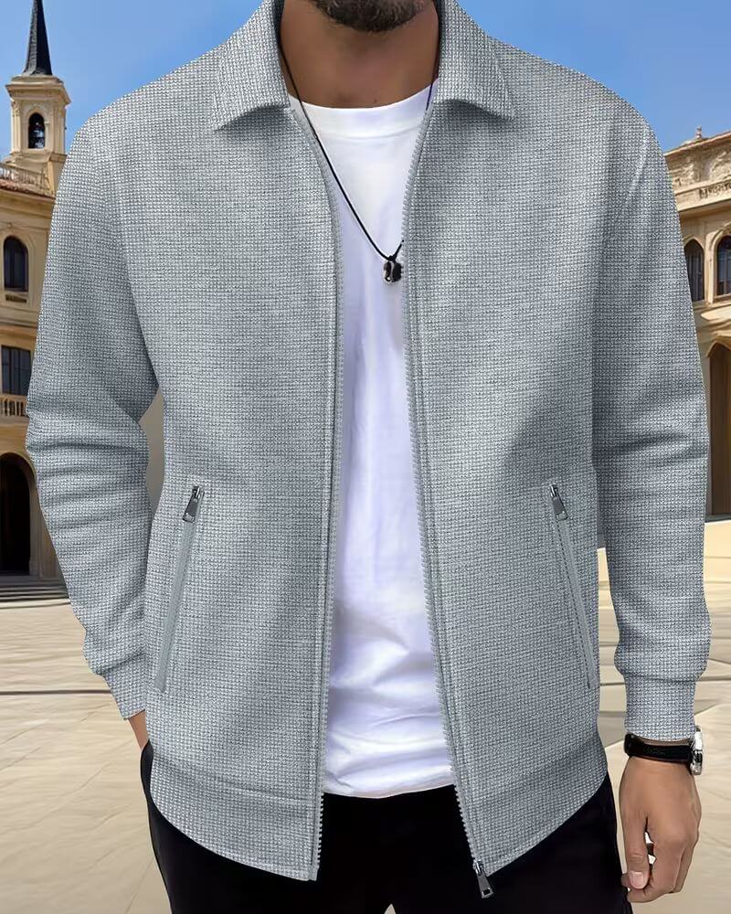 Caleb | Men's Textured Track Jacket | Athletic Fit - Vellmont & Co.