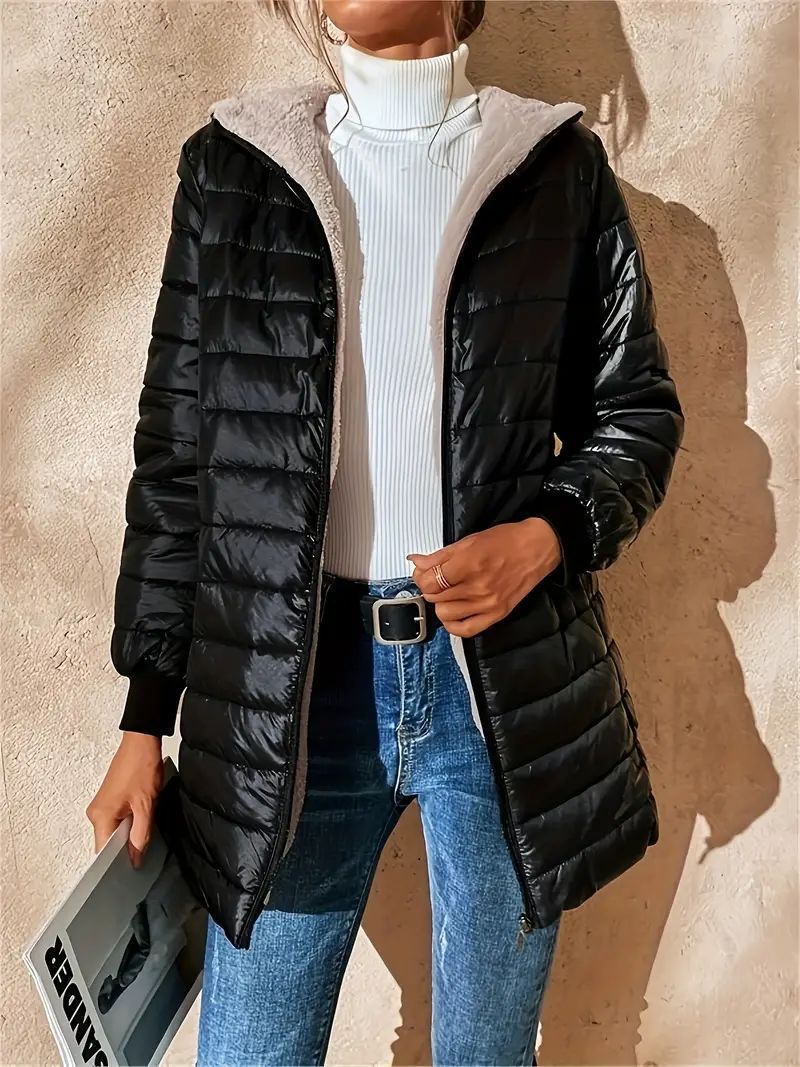 Capucine | Women's Quilted Puffer Jacket | Fleece-Lined Hood - Vellmont & Co.