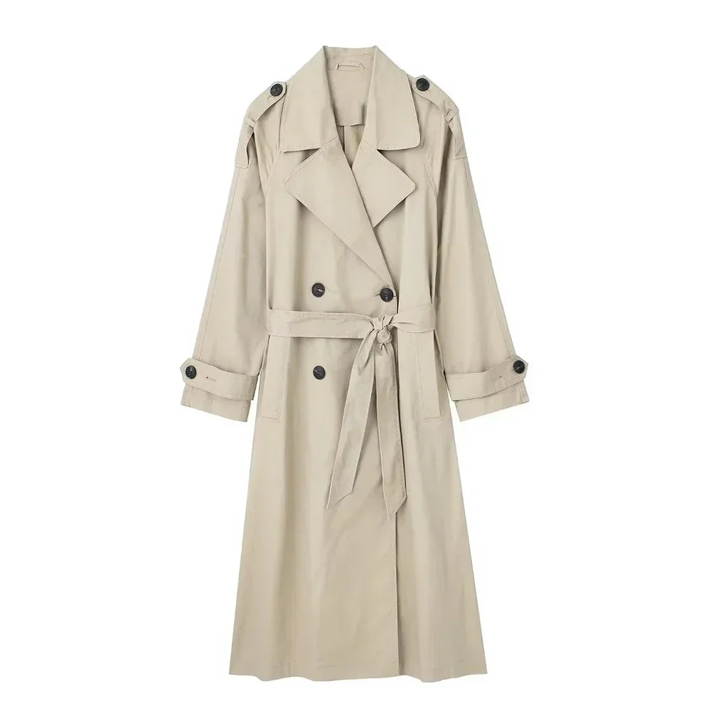 Eleanor | Women's Longline Trench Coat | Wide Collar - Vellmont & Co.
