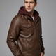 Isaac | Men's Biker Leather Jacket | Removable Hood