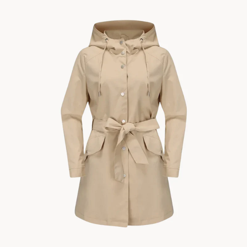 Grace | Women's Hooded Trench Coat | Belted - Vellmont & Co.