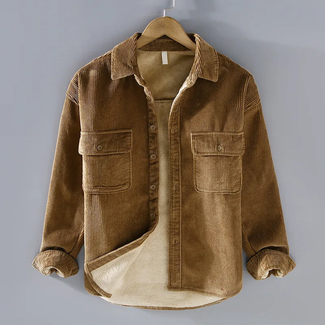Harvey | Men's Ribbed Jacket | Button-Front - Vellmont & Co.