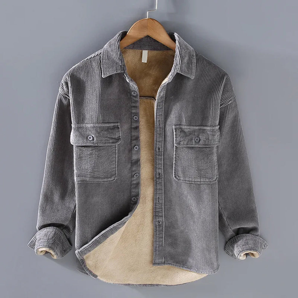 Harvey | Men's Ribbed Jacket | Button-Front - Vellmont & Co.
