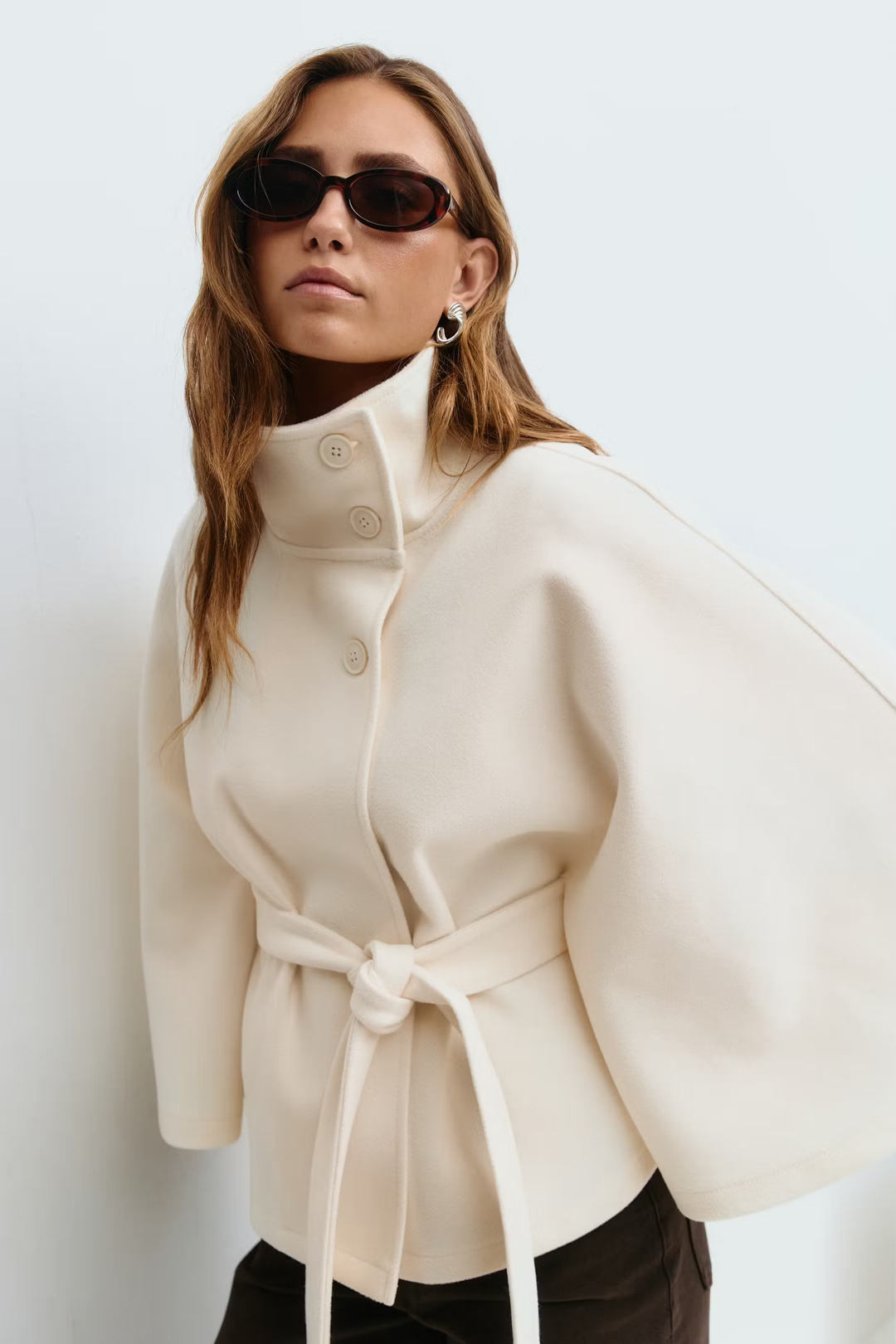 Isabelle | Women's Cape Coat | Belted Waist - Vellmont & Co.
