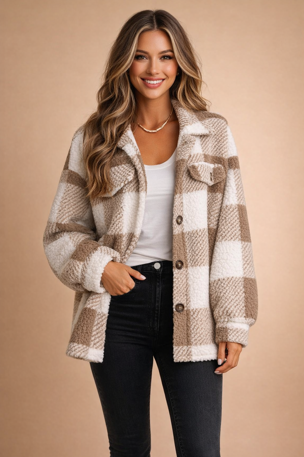 Isla | Women's Plaid Shacket | Button-Front - Vellmont & Co.