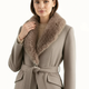 Lidia | Women's Belted Wool-Blend Coat | Faux Fur Collar