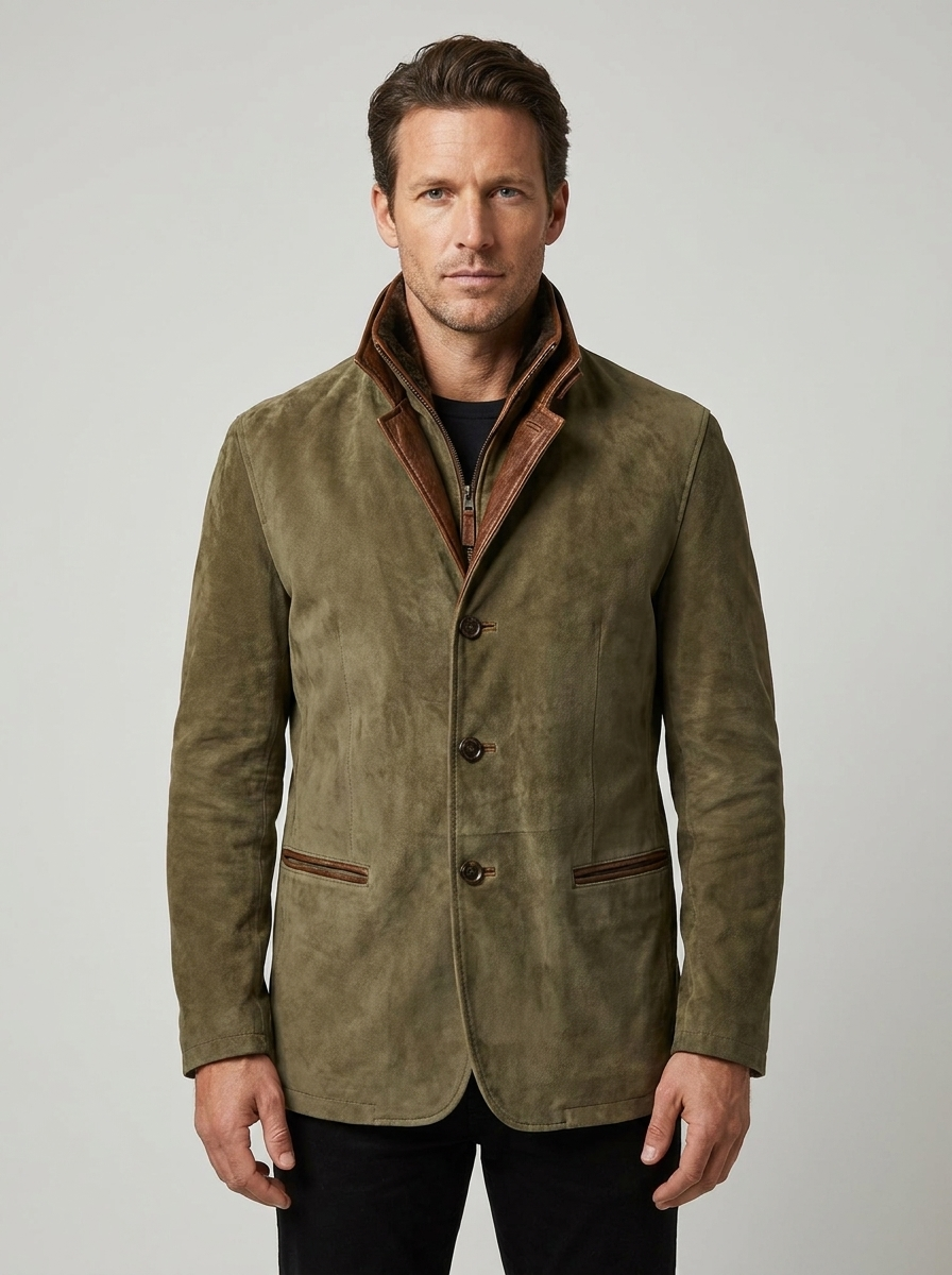 Luca | Men's Suede Jacket | Tailored Fit - Vellmont & Co.