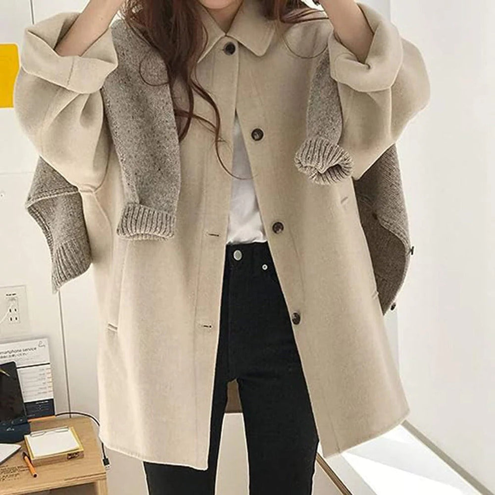 Nora | Women's Wool Coat | Classic Collar - Vellmont & Co.
